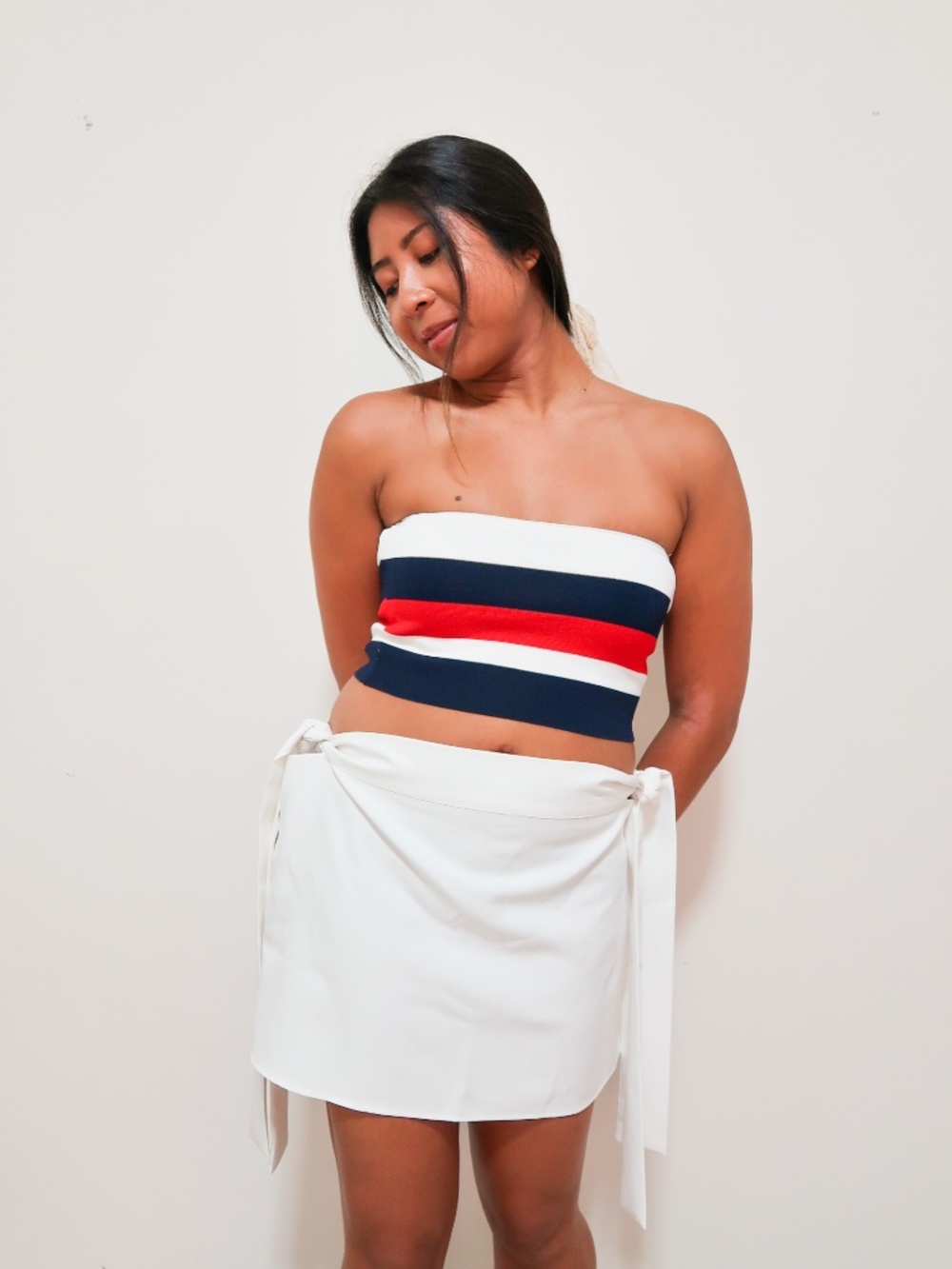 White tie skirt